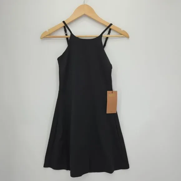 New Girlfriend Collective Womens Float Juliet Strappy Active Dress Black Small - Picture 2 of 5